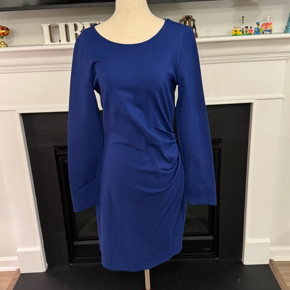 NWOT TAMAR Stretch Knit Dress with Dual Zipper Detail – Cobalt Blue, Size M